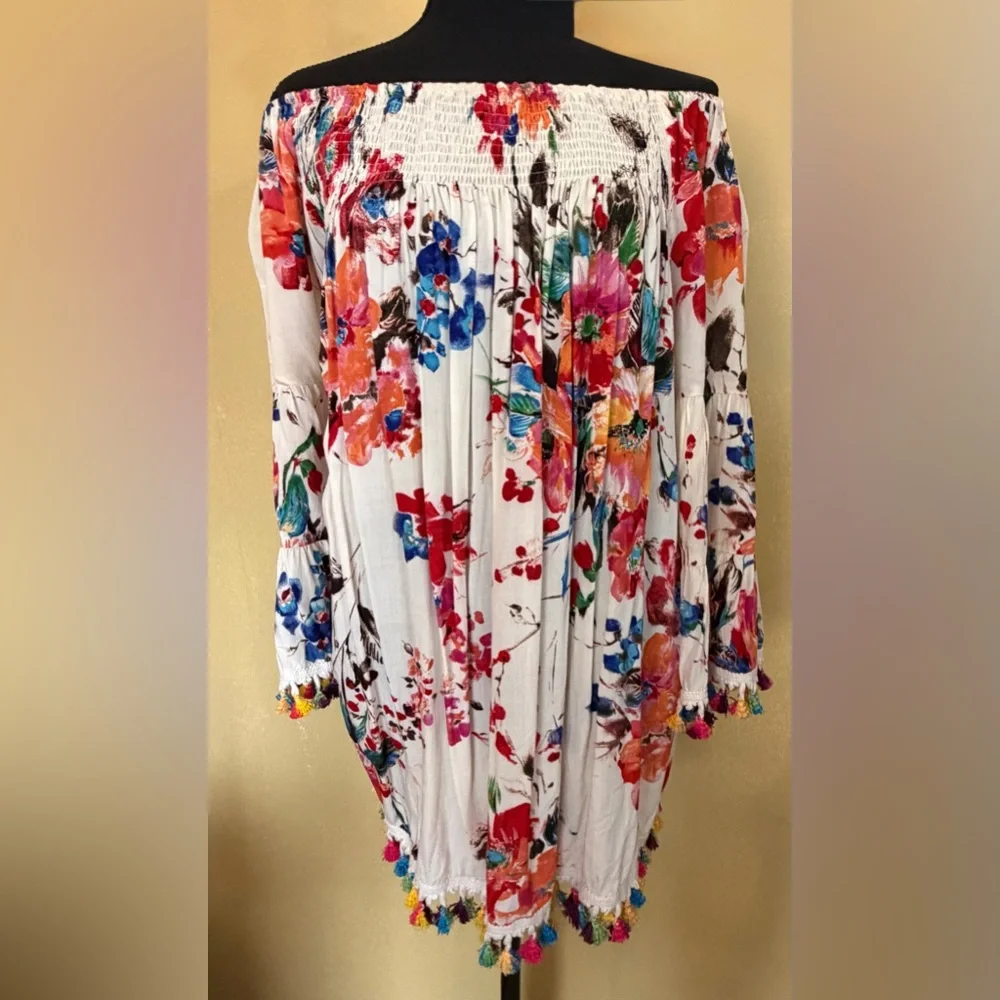 JODIFL Off-Shoulder Floral Blouse - Multicolor - Picture 1 of 10